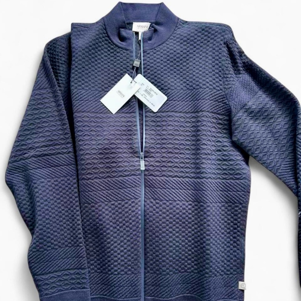 Armani Collezioni Navy Textured Jacket